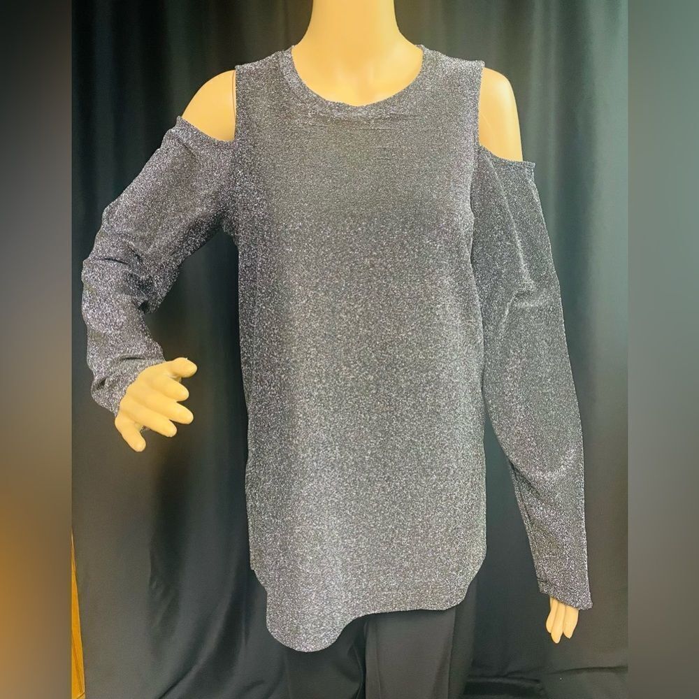Michael Kors dressy silver & black tunic